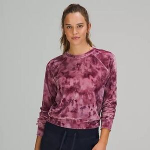 Lululemon Warm Down Crew Velour Interstellar Cassis Soft Plush Pink Purple Small